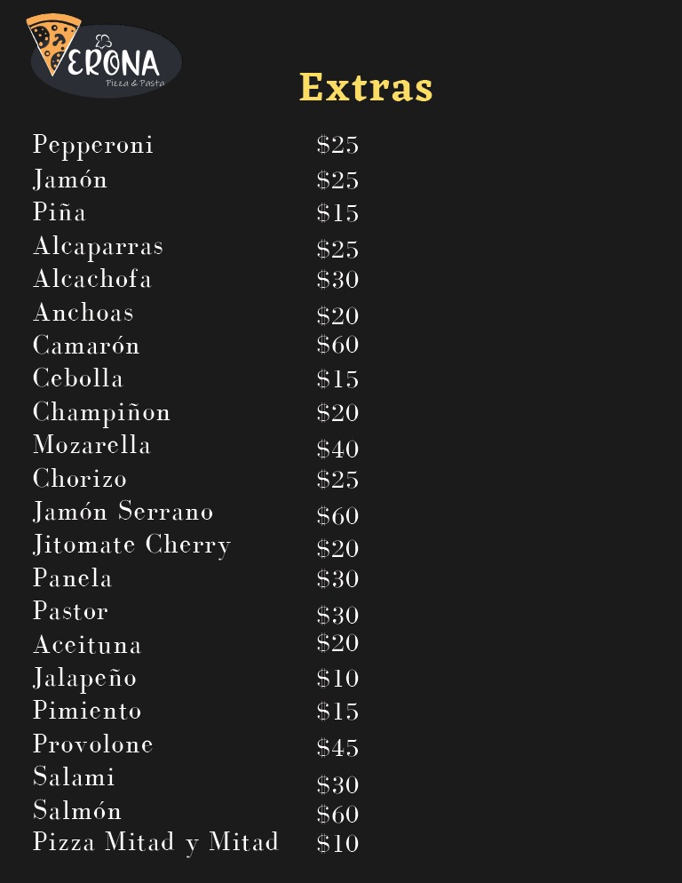 Paseo Zákia, Verona Pizza & Pasta Vecino Zakia